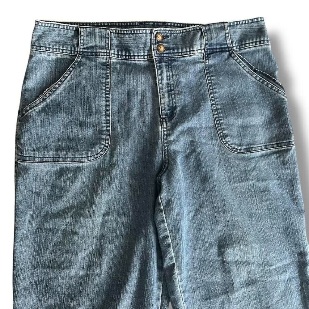 White Stag Jeans Women's Size 14 Blue Capris Adjust Stretch Denim Casual… - Picture 3 of 16
